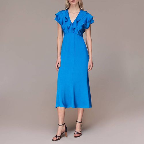 Blue Adeline Frill Midi Dress - WHISTLES - Modalova