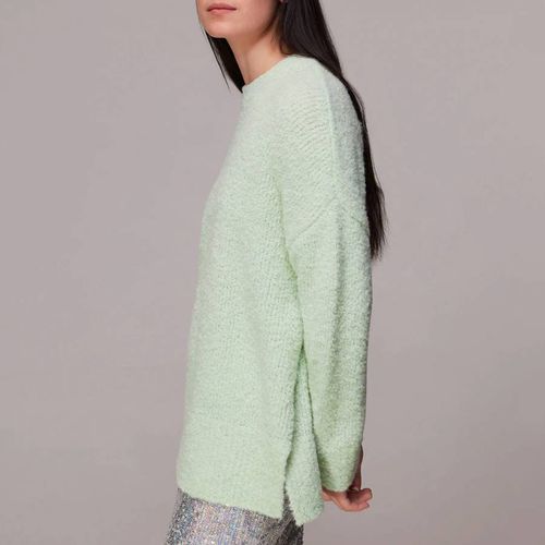 Green Relaxed Boucle Wool Blend Jumper - WHISTLES - Modalova