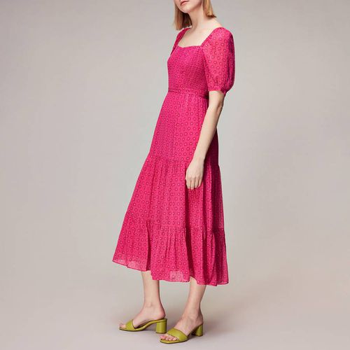 Pink Amie Flower Charm Print Dress - WHISTLES - Modalova
