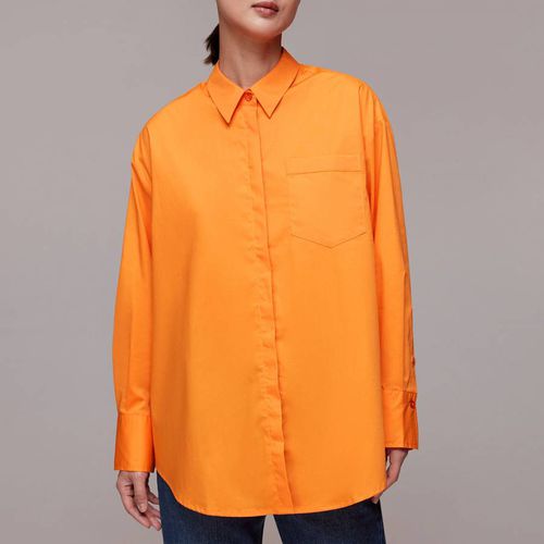 Oversized Button Up Cotton Blend Shirt - WHISTLES - Modalova