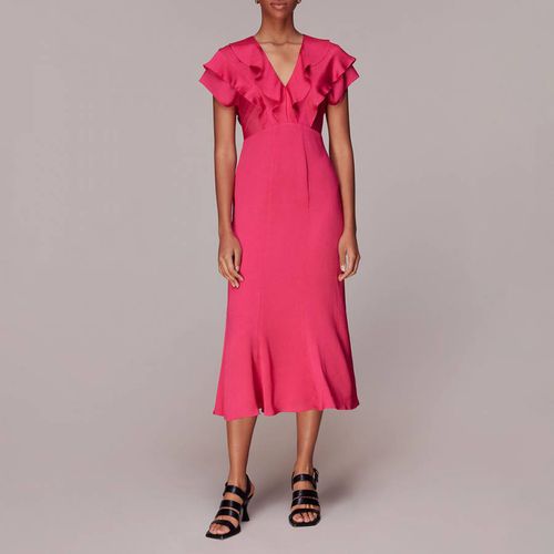 Pink Adeline Frill Midi Dress - WHISTLES - Modalova
