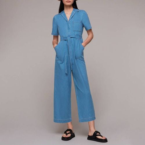 Blue Ciara Denim Jumpsuit - WHISTLES - Modalova