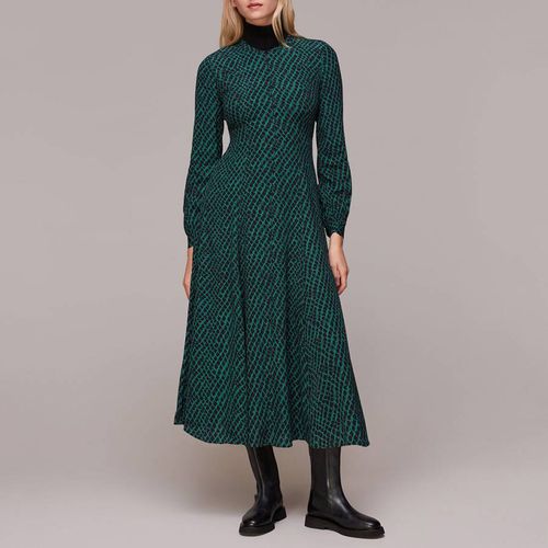Green Brushed Printed Midi Dress - WHISTLES - Modalova