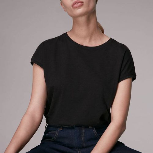 Minimal Cap Sleeve Wool Blend T-Shirt - WHISTLES - Modalova