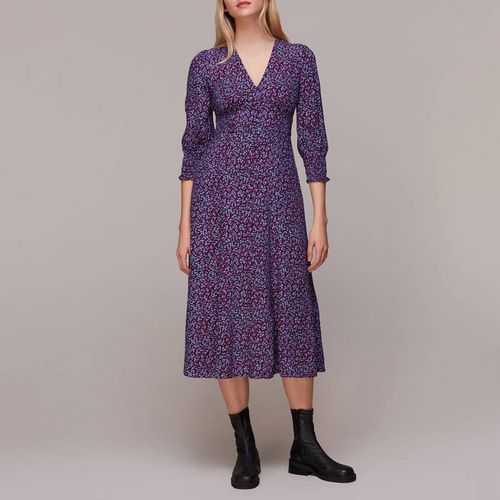 Purple Floral Garden Midi Dress - WHISTLES - Modalova