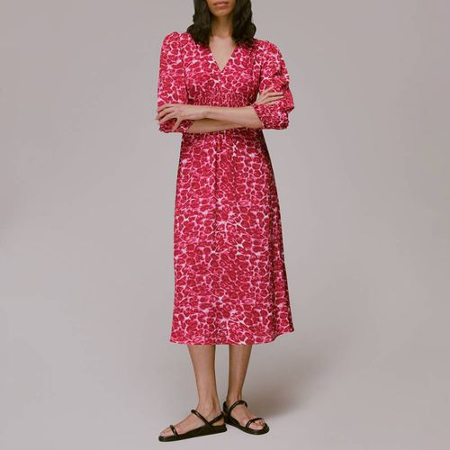 Pink Clouded Shirred Dress - WHISTLES - Modalova