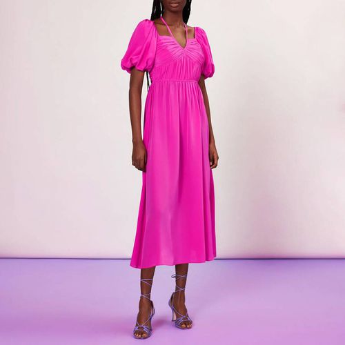 Pink Cecille Silk Midi Dress - WHISTLES - Modalova