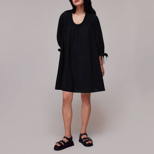 Black Lydia Gathered Trapeze Dress - WHISTLES - Modalova