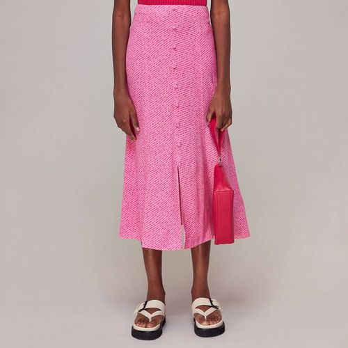 Pink Diagonal Fleck Button Skirt - WHISTLES - Modalova