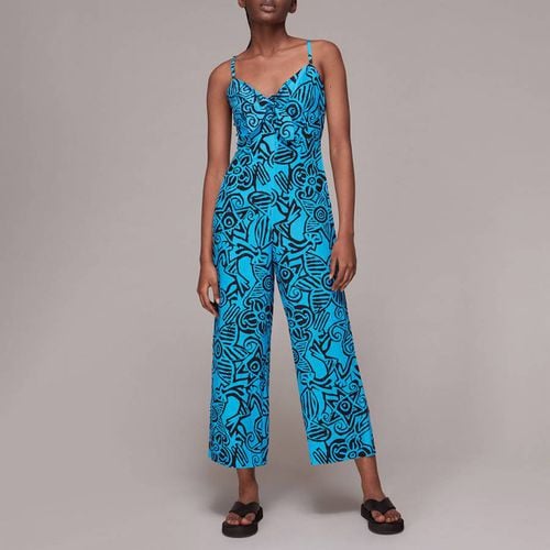 Blue Starflower Print Tie Jumpsuit - WHISTLES - Modalova