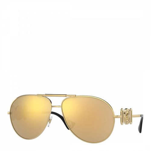 Men's Gold Versace Sunglasses 65mm - Versace - Modalova