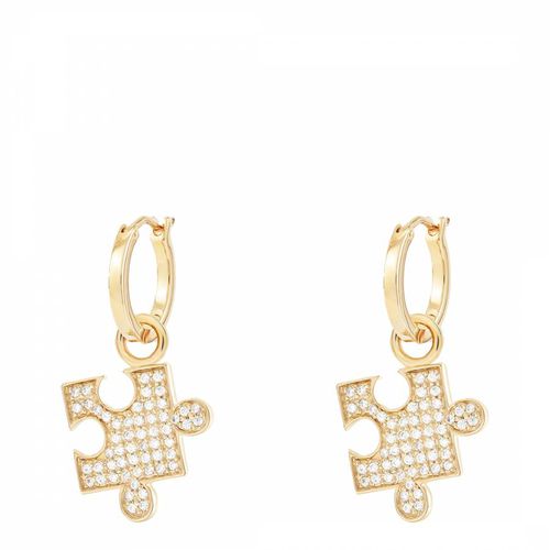 Gold Puzzle Charm Hoops - Rosie Fortescue Jewellery - Modalova