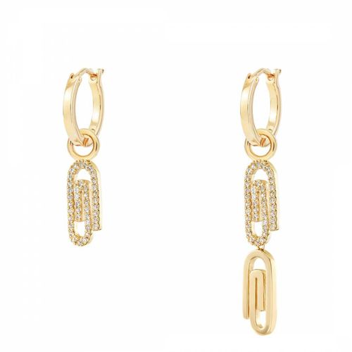 Gold Paperclip Charm Hoops - Rosie Fortescue Jewellery - Modalova