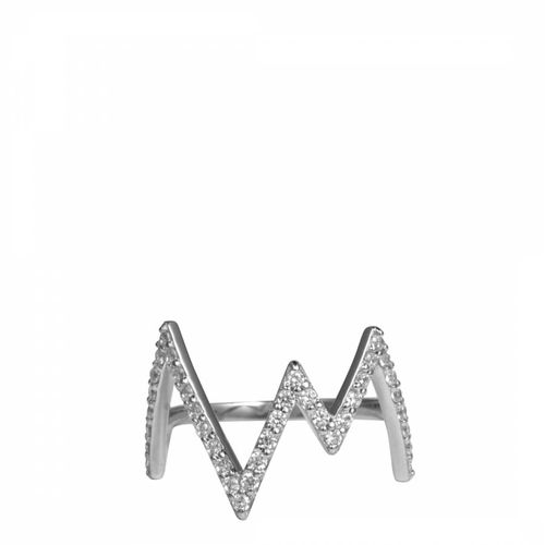 Heartbeat Ring with White Stones - Rosie Fortescue Jewellery - Modalova
