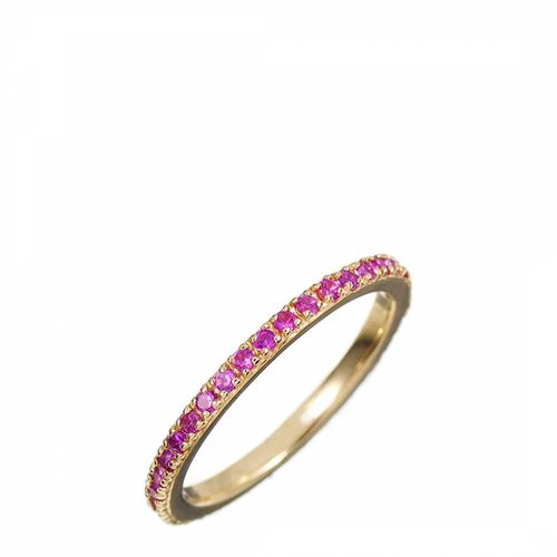 Gold Stacking Ring with Pink Stones - Rosie Fortescue Jewellery - Modalova
