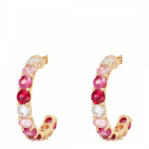 Large Ombre Hoops with Pink Stones - Rosie Fortescue Jewellery - Modalova