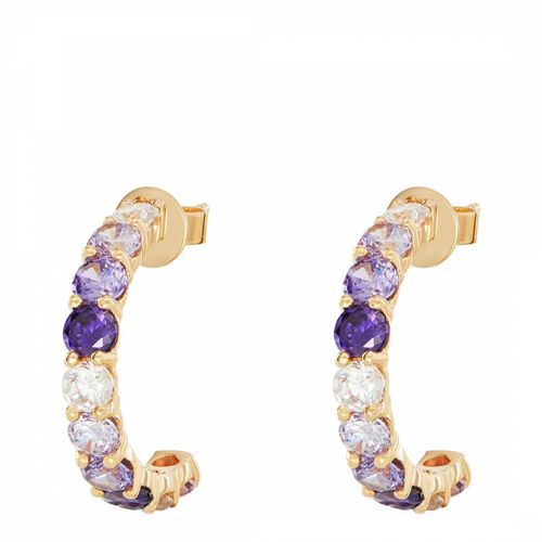 Small Ombre Hoops with Purple Stones - Rosie Fortescue Jewellery - Modalova