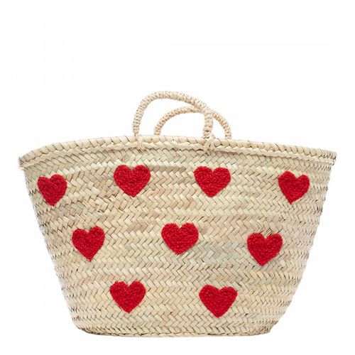 Heart Straw Basket Bag - Laycuna London - Modalova