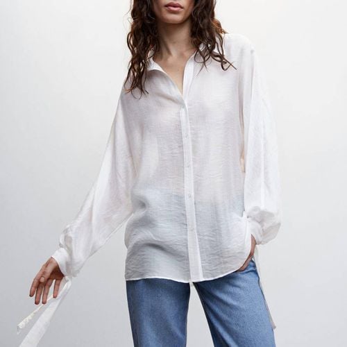 Off White Bow Sleeve Shirt - Mango - Modalova