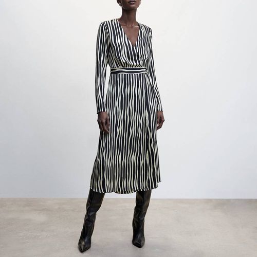 Black Striped Midi Dress - Mango - Modalova