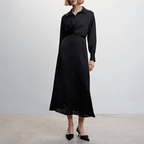 Black Wrap Shirt Dress - Mango - Modalova