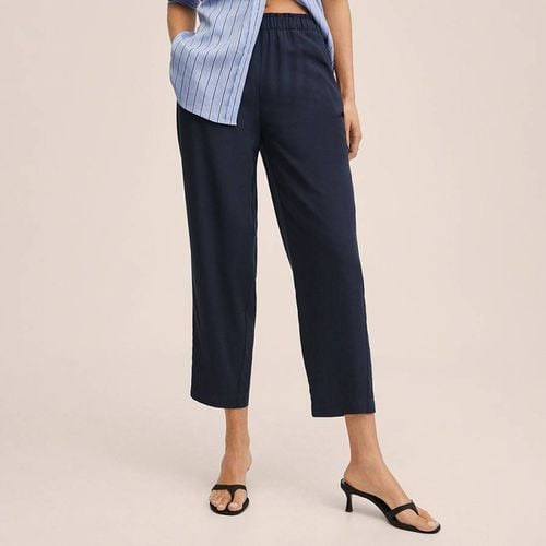 Navy Cropped Trouser - Mango - Modalova