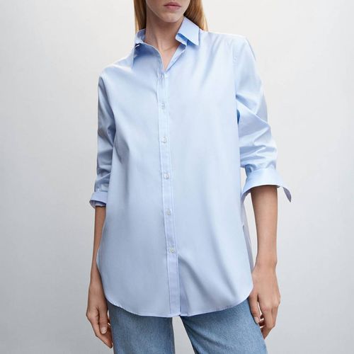 Blue Cotton Oxford Shirt - Mango - Modalova