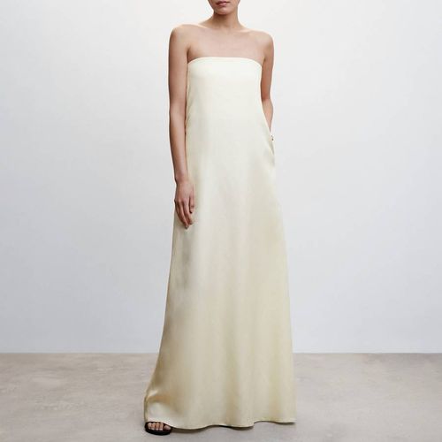 Off White Strapless Dress - Mango - Modalova