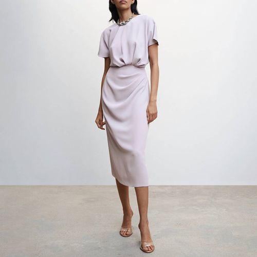 Purple Draped Detail Dress - Mango - Modalova