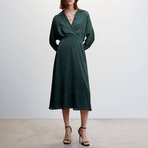 Green Jacquard Dress - Mango - Modalova