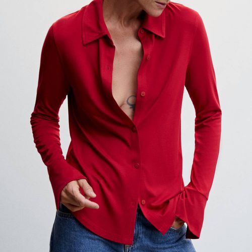 Red Buttoned Flowy Shirt - Mango - Modalova