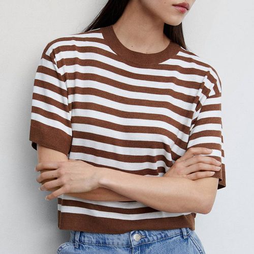 Brown Knit T-shirt - Mango - Modalova