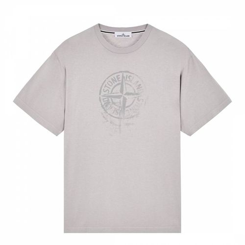 Grey Reflective Cotton T-Shirt - Stone Island - Modalova