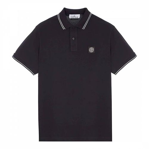 Navy Pique Cotton Blend Polo Shirt - Stone Island - Modalova