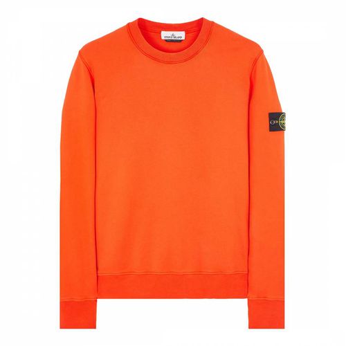 Orange Cotton Fleece Sweatshirt - Stone Island - Modalova