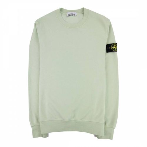 Light Green Crew Neck Cotton Hoodie - Stone Island - Modalova