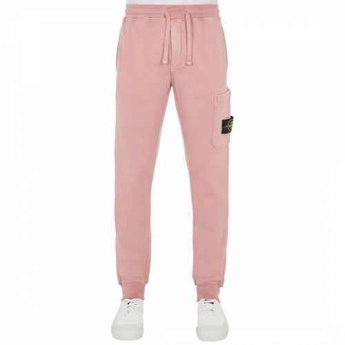 Pale Pink Fleece Cotton Joggers - Stone Island - Modalova