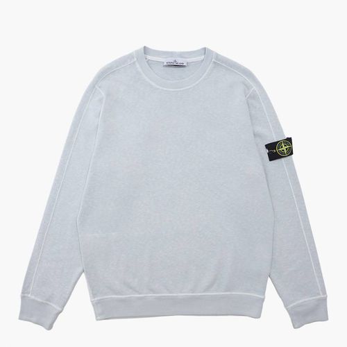 Light Grey Garment Dyed Cotton Sweatshirt - Stone Island - Modalova