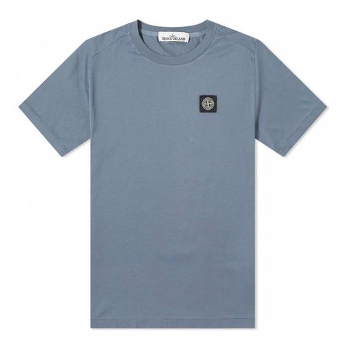 Mid Blue Square Logo Cotton T-Shirt - Stone Island - Modalova