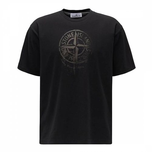 Black Compass Logo Cotton T-Shirt - Stone Island - Modalova