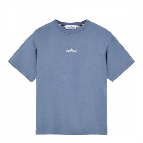 Mid Blue Small Logo Cotton T-Shirt - Stone Island - Modalova
