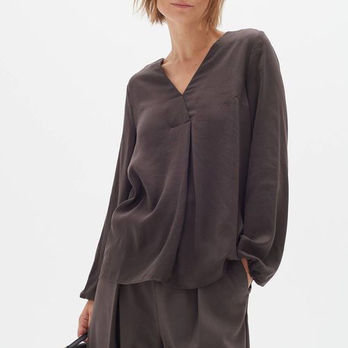 Brown V-Neck Blouse - Inwear - Modalova