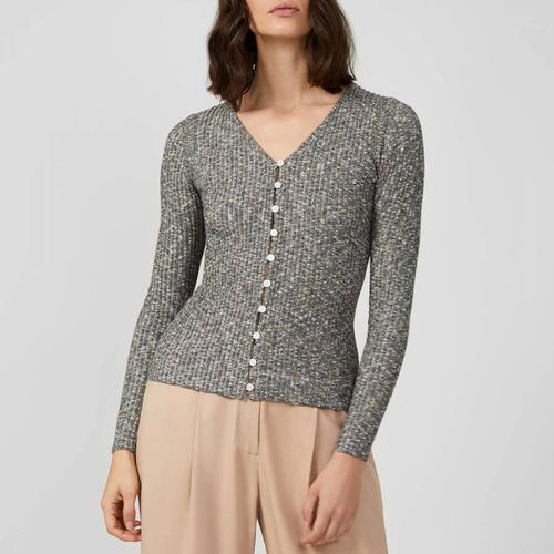 Grey V-Neck Knitted Cotton Blend Cardigan - Great Plains - Modalova
