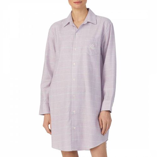 Purple Check Sleepshirt - Lauren Ralph Lauren - Modalova