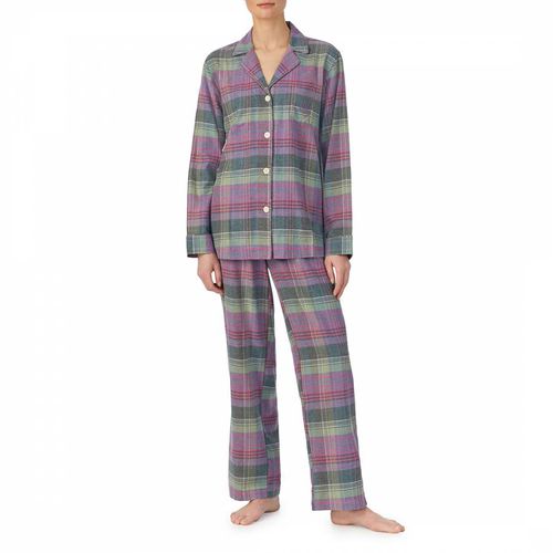 Purple Plaid Long Pyjama Set - Lauren Ralph Lauren - Modalova