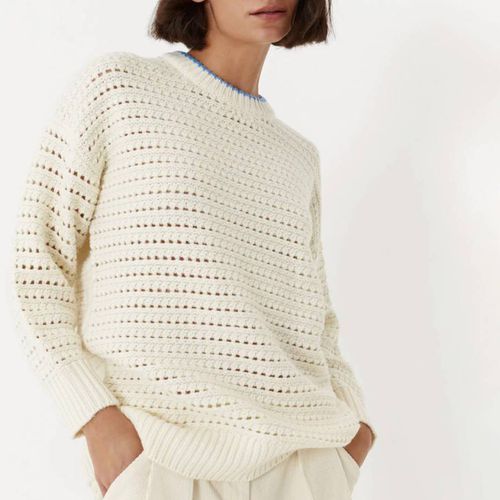 Cream Crochet Stitch Sweater - Chinti and Parker - Modalova