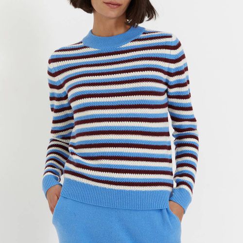 Blue Basket Weave Wool Blend Sweater - Chinti and Parker - Modalova