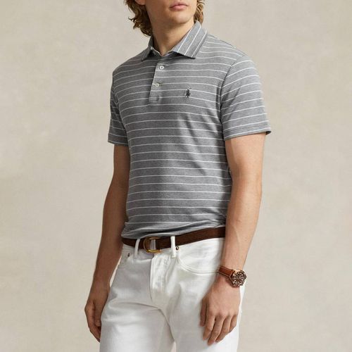 Grey/White Stripe Cotton Polo Shirt - Polo Ralph Lauren - Modalova