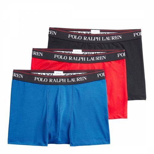 Blue/Red/ 3 Pack Cotton Blend Stretch Boxers - Polo Ralph Lauren - Modalova