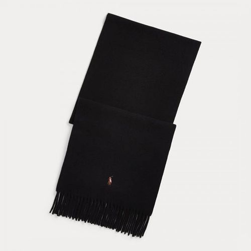 Black Tassel Wool Scarf - Polo Ralph Lauren - Modalova
